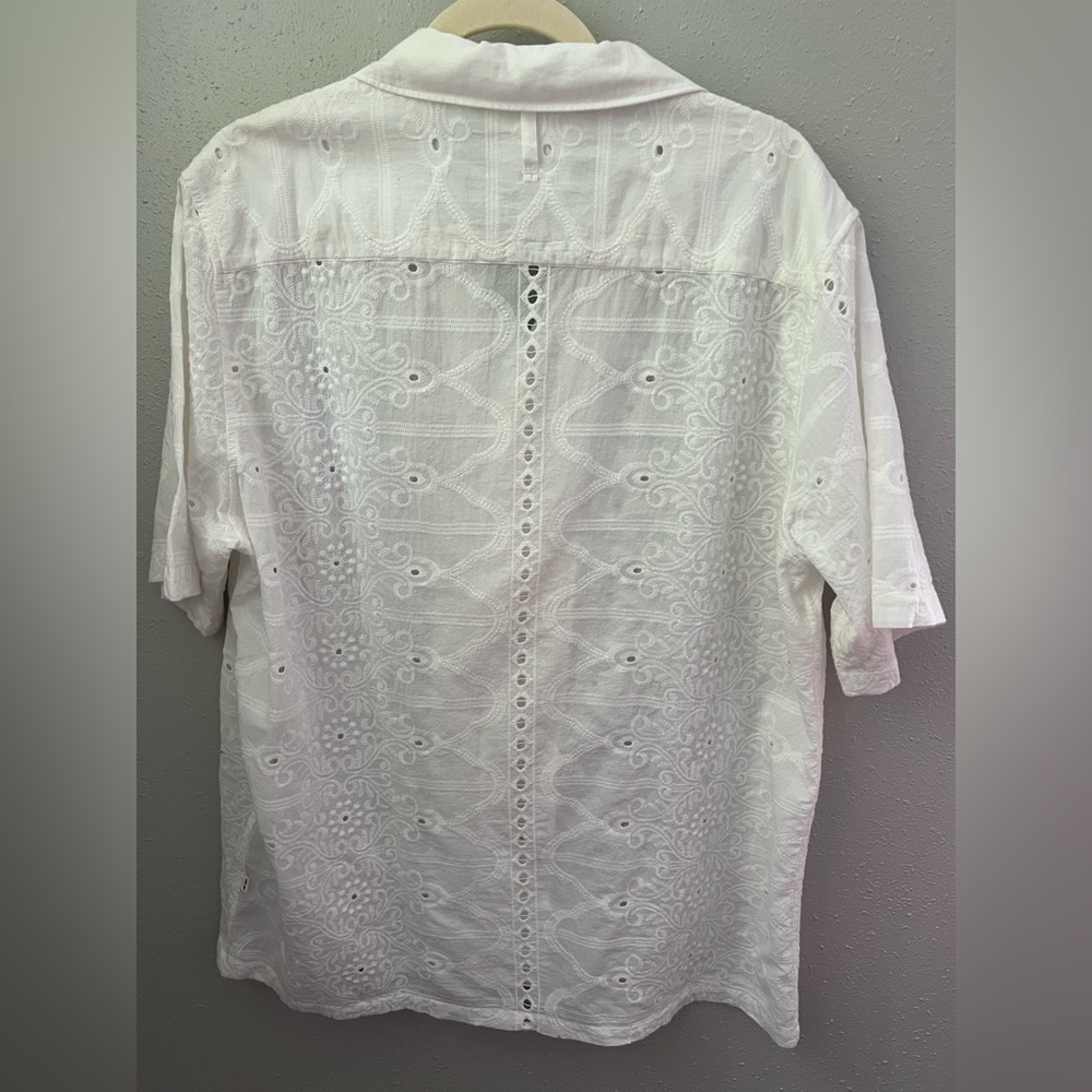 NN07 Julio Eyelet Embroidered Shirt In White Size XL New - Picture 3 of 10